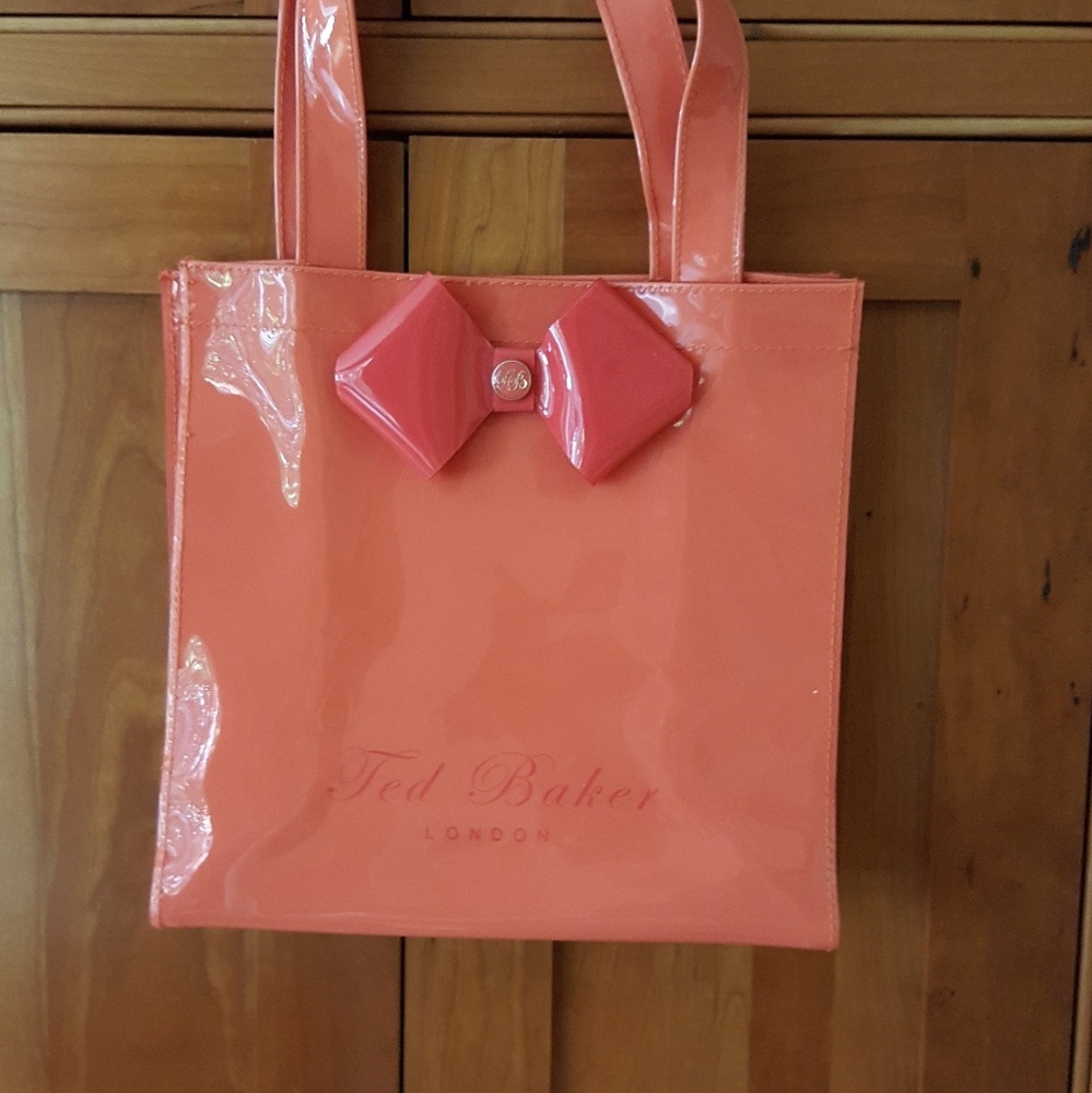 Ted Baker Vinyl Tote in Coral on hold
